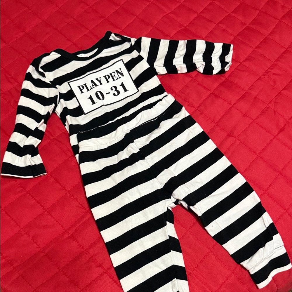 Black and White Striped Baby Onesie